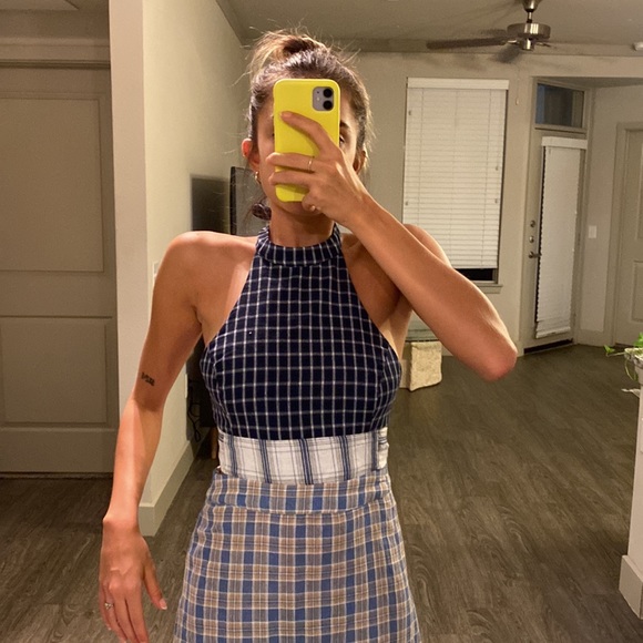 Urban Outfitters long plaid dress with beautiful unique back! - Picture 4 of 8
